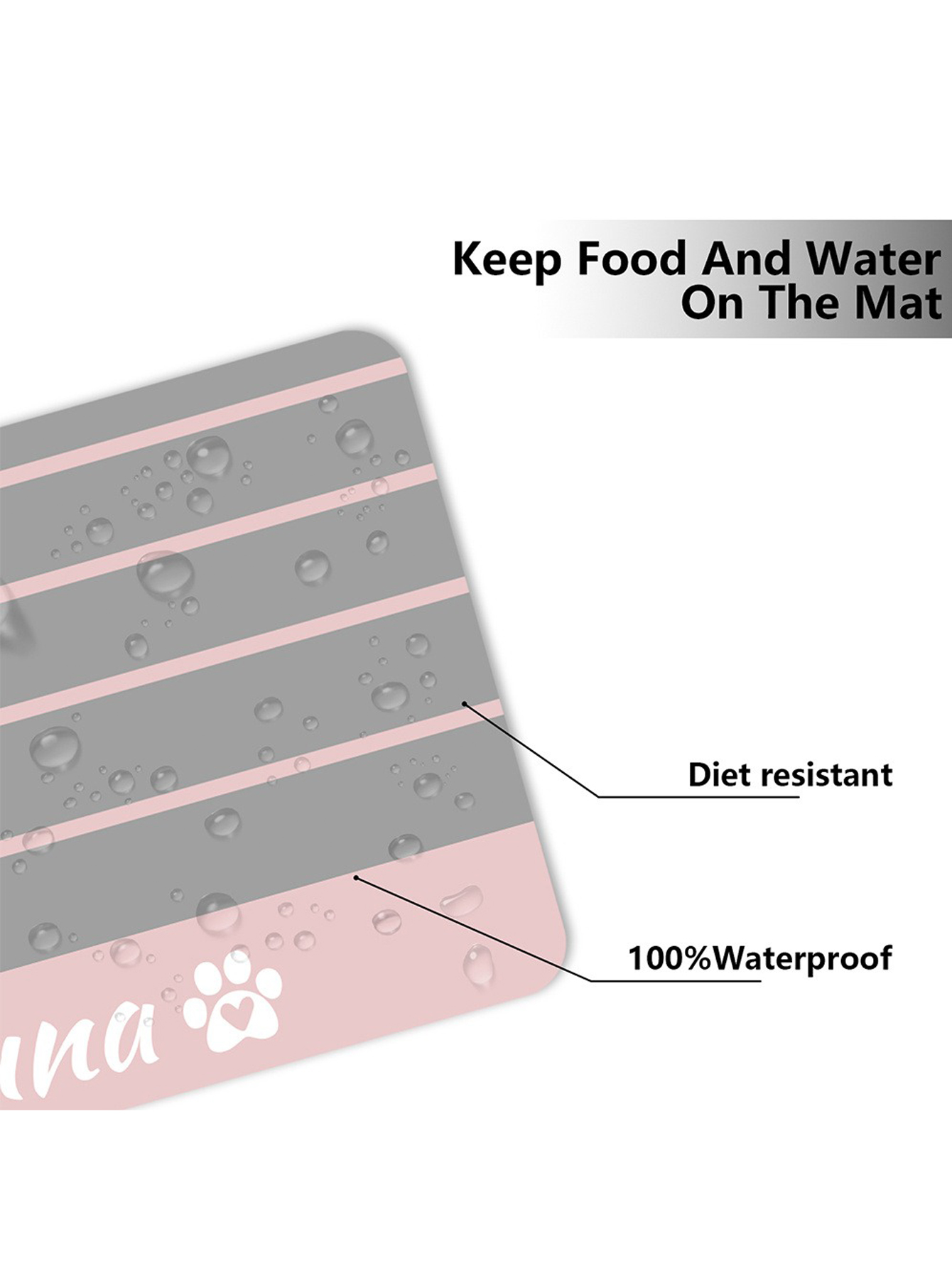 Custom Waterproof Pet Food Mat